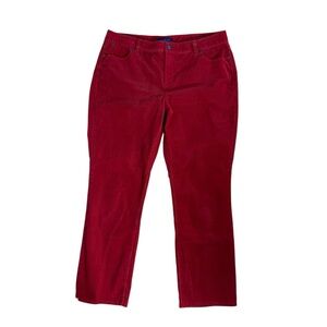 Talbots Red Corduroy Heritage Straight Leg Pants 16P